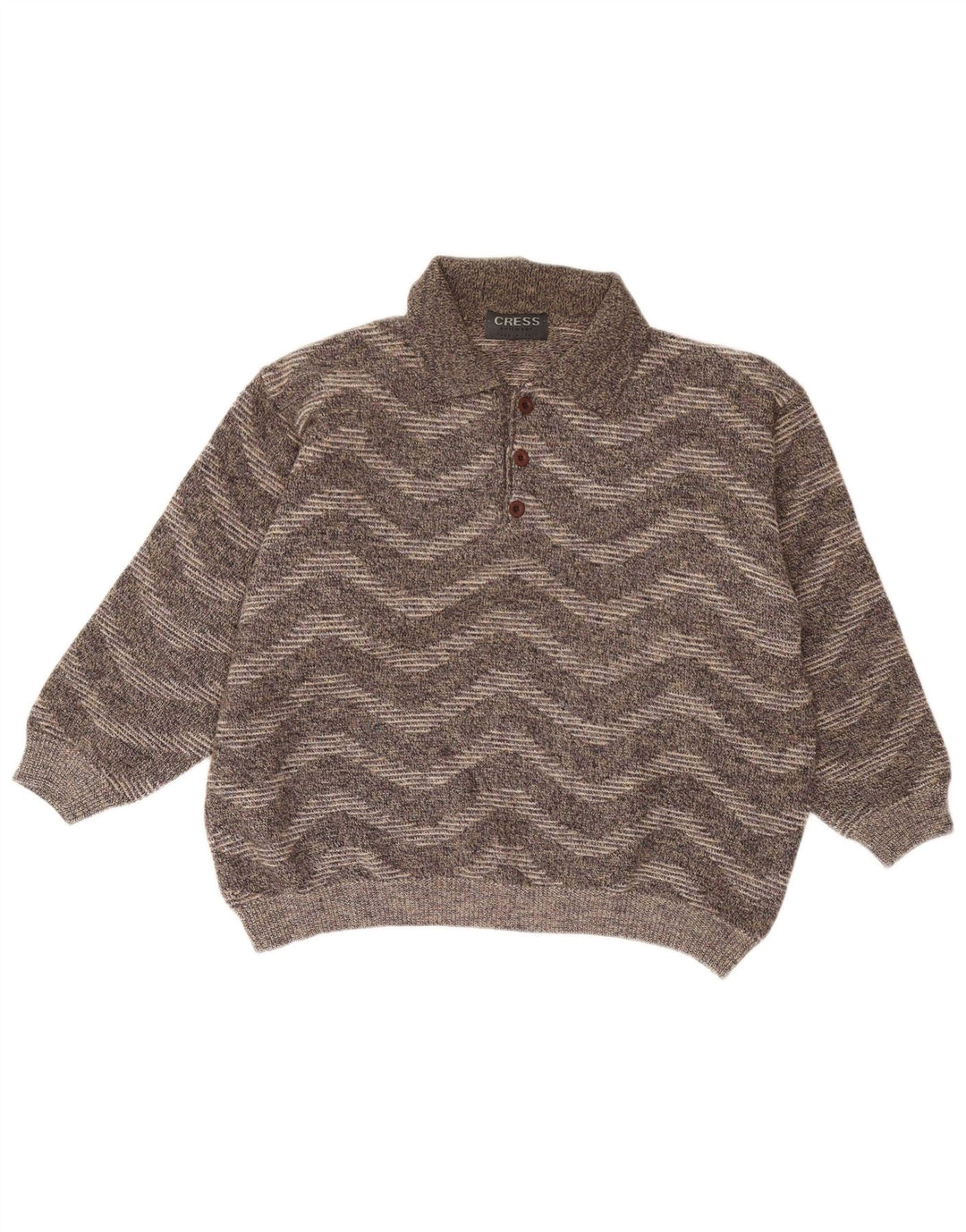 Vintage Herren Rollkragenpullover Pullover UK 18 XL Grau Chevron
