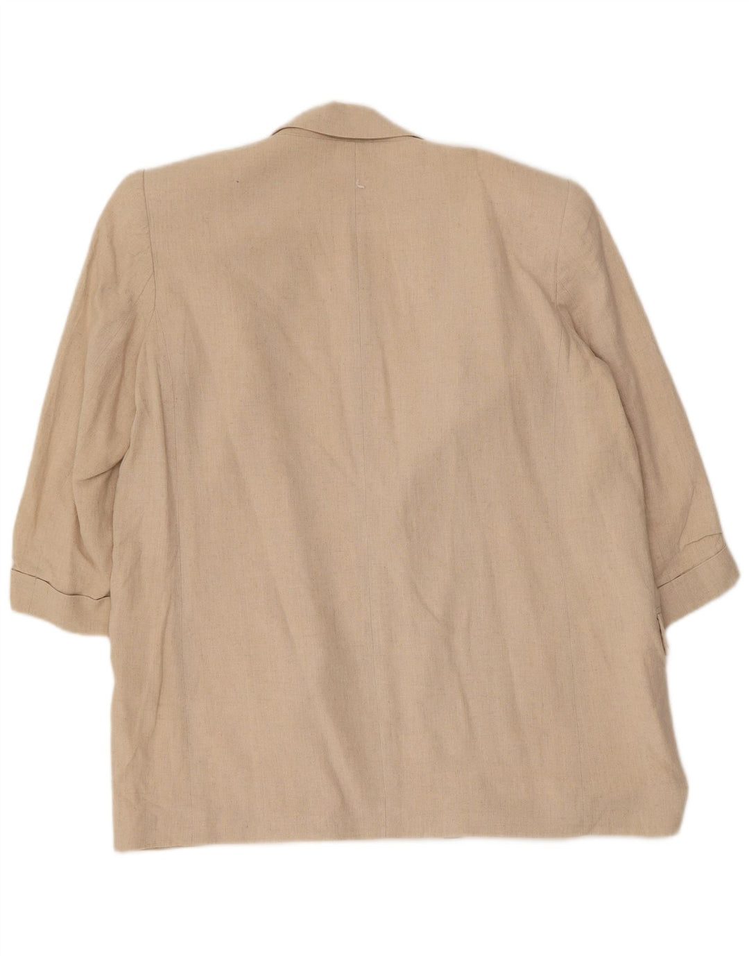 Zara Damen-Blazer mit 3/4-Ärmeln, offen, Gr. 40, Beige, Leinen