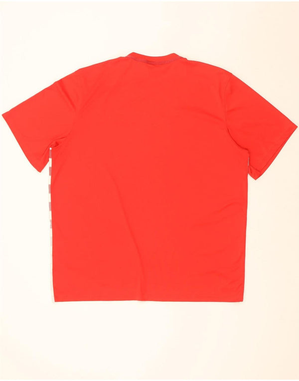 Nike Herren Dri Fit T-Shirt Top 2XL Rot Geometrisch Polyester