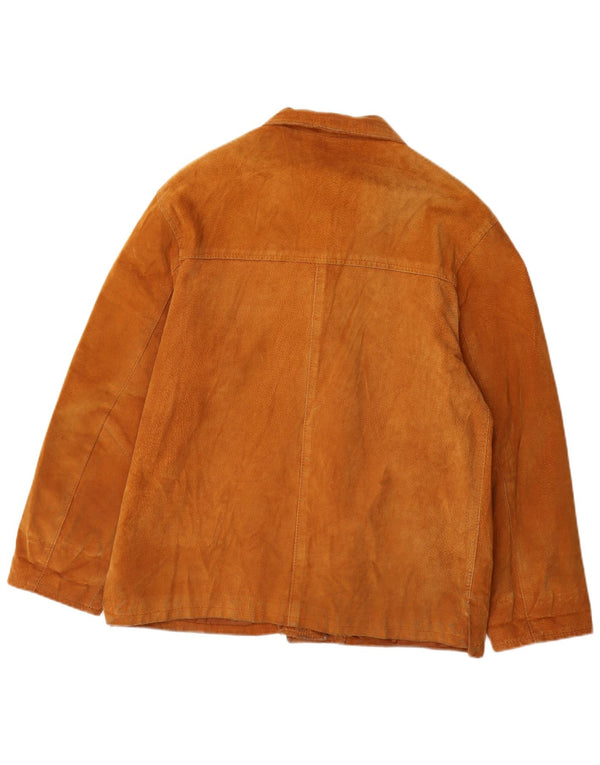 VINTAGE Damen Wildlederjacke UK 14 Mittelbraunes Leder