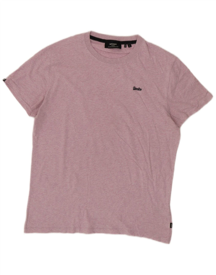 SUPERDRY Herren-T-Shirt-Oberteil, groß, rosa gesprenkelte Baumwolle