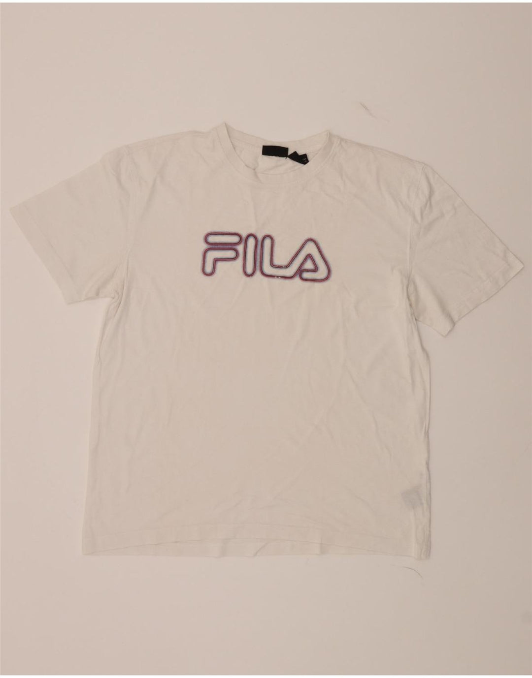 FILA Mens Graphic T-Shirt Top Large White Vintage Fila and Second-Hand Fila from Messina Hembry 