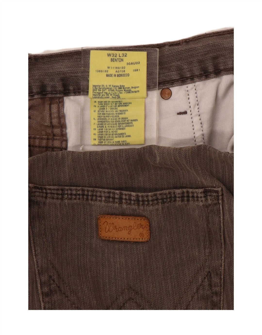 WRANGLER Herren Benton Straight Freizeithose W32 L32 Graue Baumwolle
