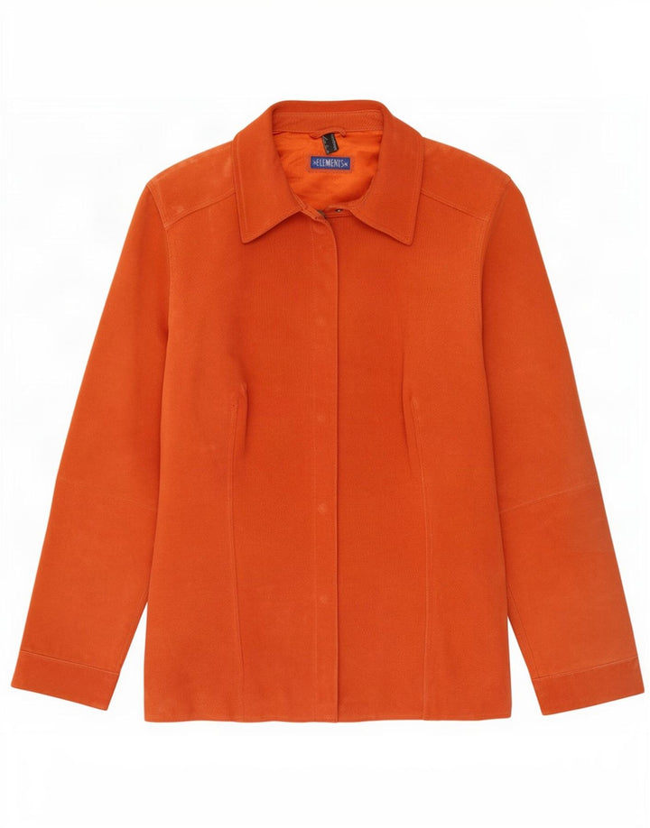 Elements Damen Wildlederjacke UK 14 Large Orange Leder