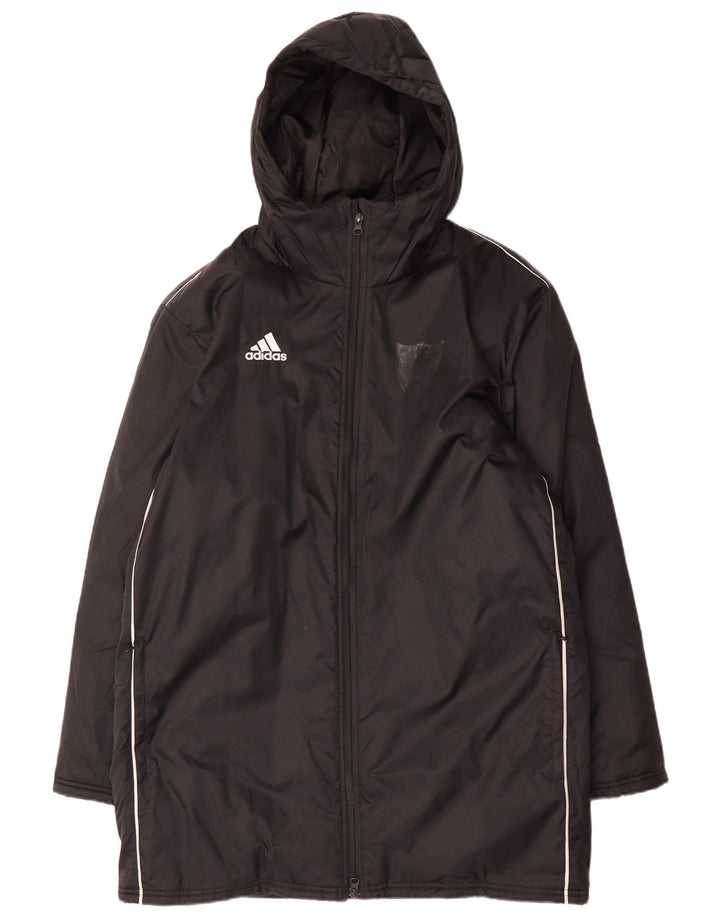 Adidas Herren Kapuzenmantel, gepolstert, UK 38, mittelschwarz, Polyester