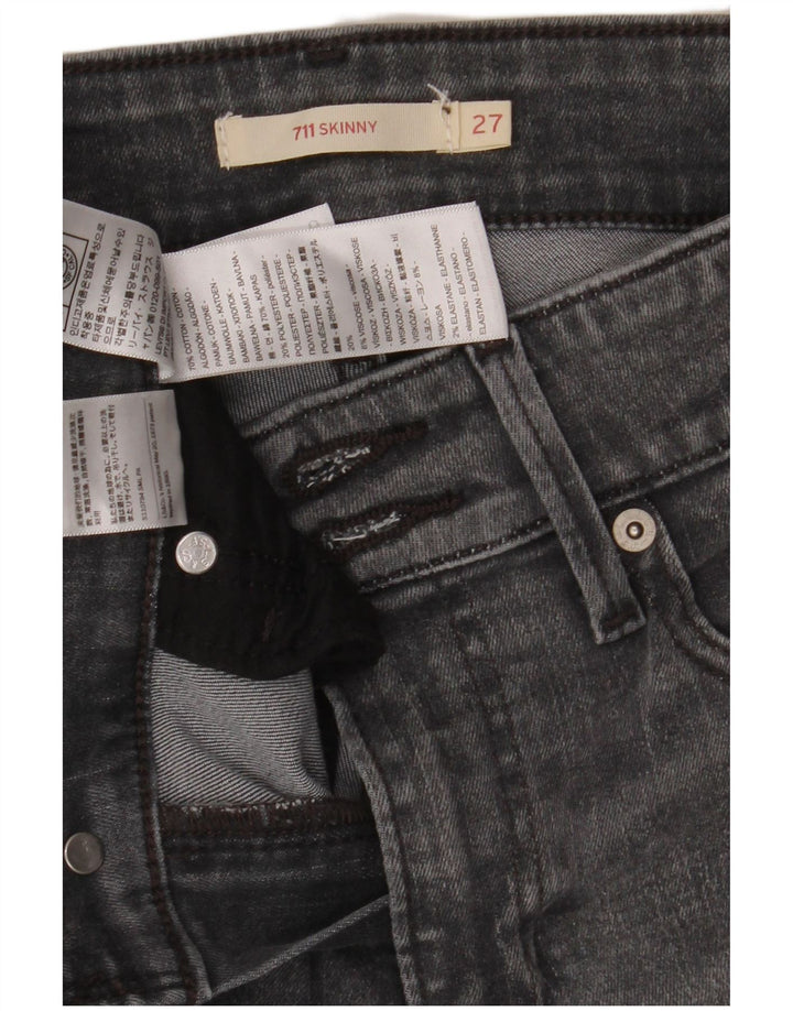 Levi's Damen 711 Skinny Jeans W27 L28 Graue Baumwolle