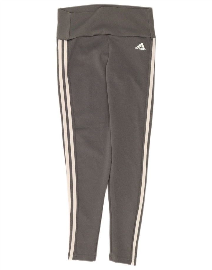 Adidas Damen Aeroready Crop Leggings UK 12/14 Mittelgraues Polyester