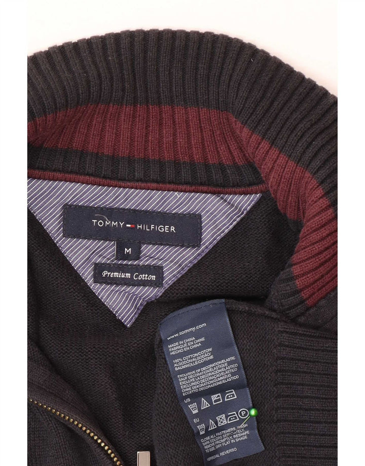 Tommy Hilfiger Herren-Pullover mit Reißverschluss am Hals, mittlere marineblaue Baumwolle