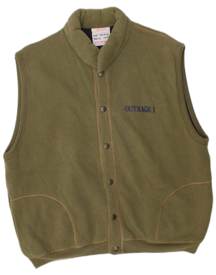 Outrage Herren-Gilet mit Grafik, UK 40, Größe L, Khaki