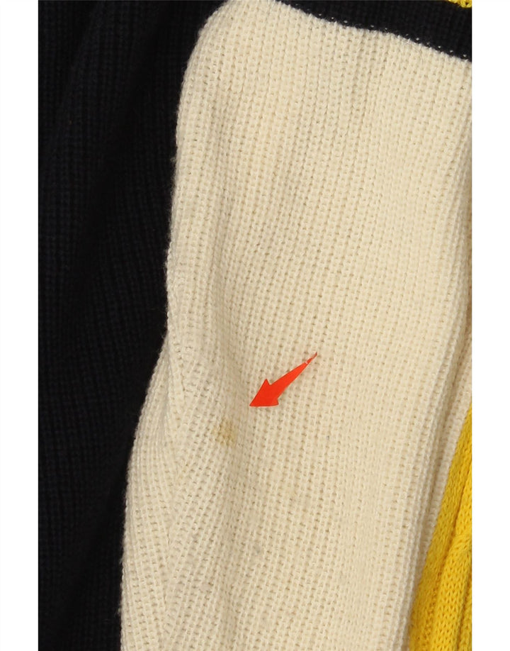 Good Luck Herren-Pullover mit Rundhalsausschnitt IT 50 Mittelschwarze Colourblock-Wolle
