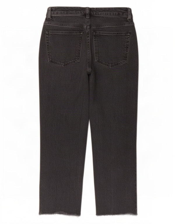 Topshop Womens Straight Cropped Jeans W26 L24 Grey Cotton