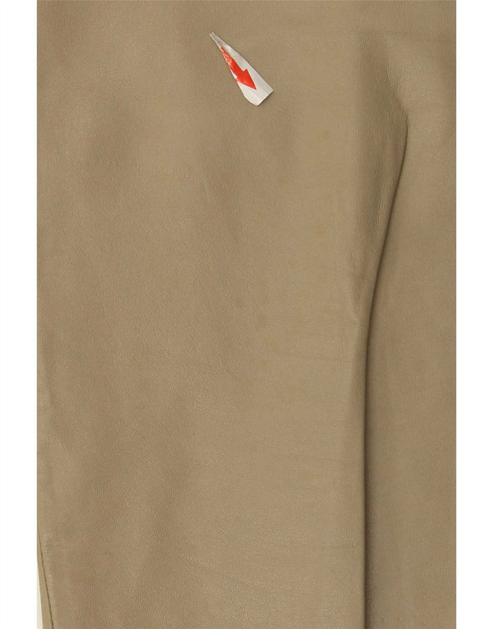 C&A Damen Tapered Lederhose EU 40 Medium W28 L32 Beige Leder