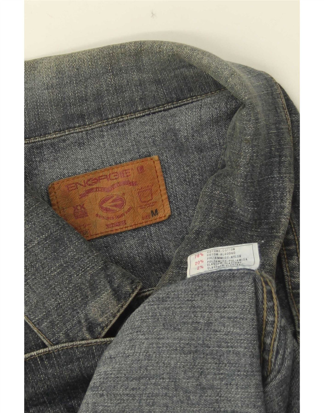 Energie Herren Jeansjacke UK 38 Mittelblaue Baumwolle