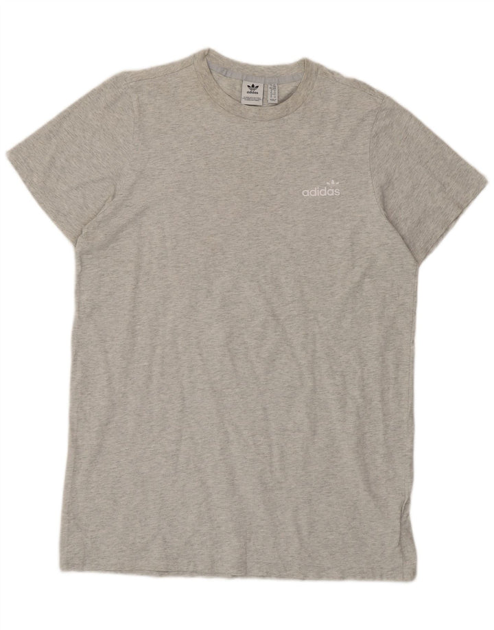 Adidas Damen Graphic T-Shirt Top UK 14 Mittelgraue Baumwolle