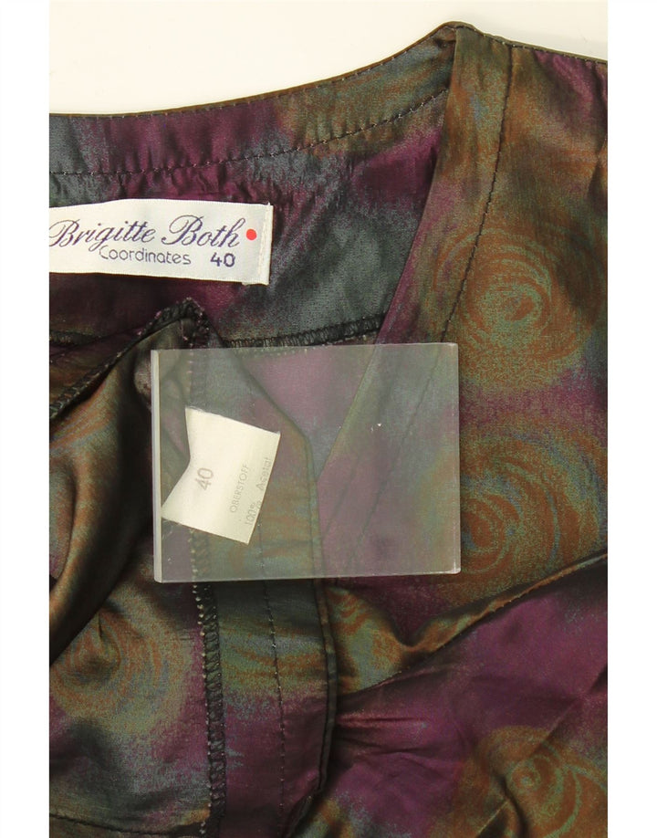 BRIGITTE BOTH Womens 1/2 Sleeve Shirt Blouse EU 40 Medium Purple Floral