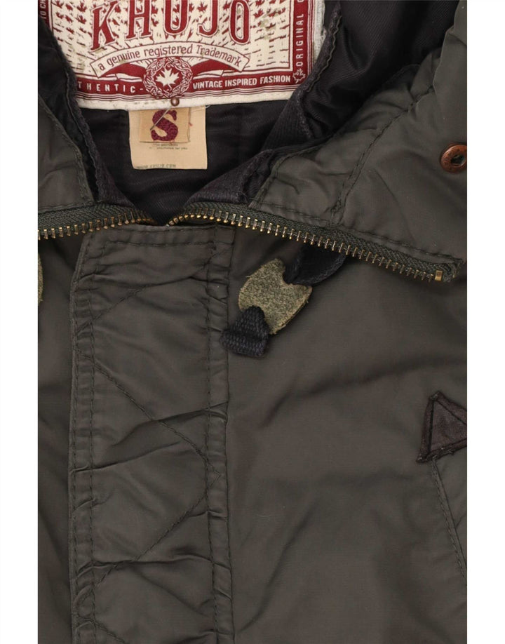 KHUJO Herren-Parka mit Kapuze, UK 36, Größe S, Grün, Polyester