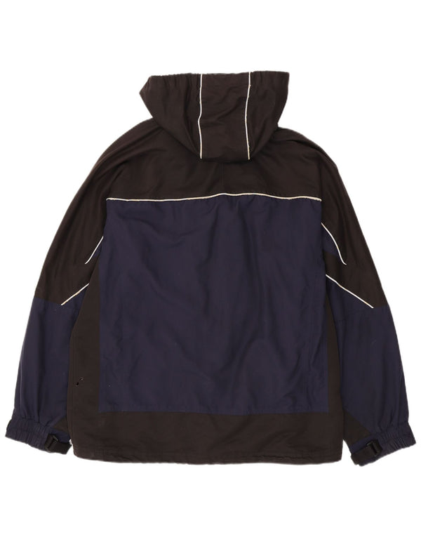 Fila Herren-Windjacke mit Kapuze, Größe 52/54 XL, marineblaues Colourblock-Nylon