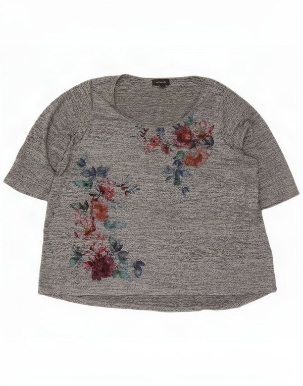 Marks & Spencer Damen Autograph Graphic Top 3/4 Ärmel UK 26 5XL Grau
