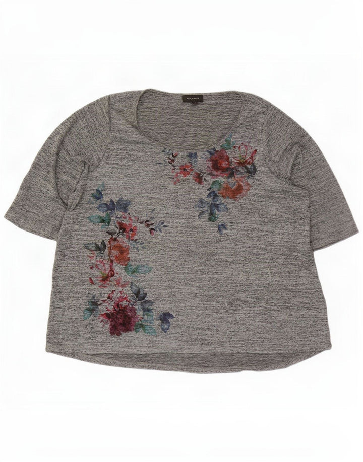 Marks & Spencer Damen Autograph Graphic Top 3/4 Ärmel UK 26 5XL Grau