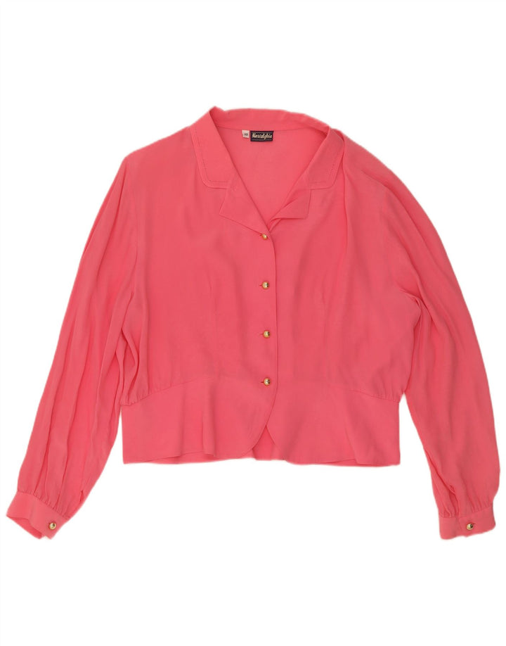 Nostalghia Damen Hemdbluse IT 45 Große rosa Seide
