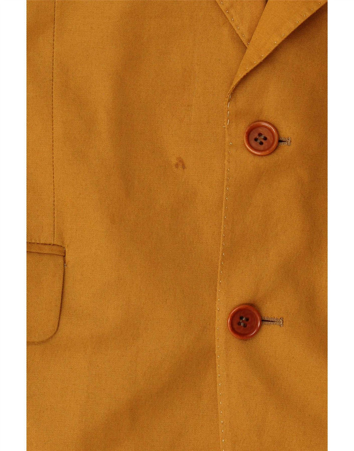 Vintage Herren 2-Knopf-2-teiliger Anzug IT 48 Medium W32 L32 Gelbe Baumwolle