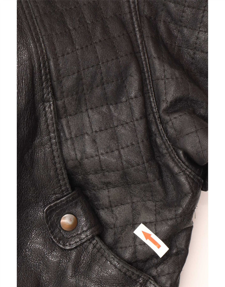 Vintage Herren Lederjacke IT 52 XL Schwarz