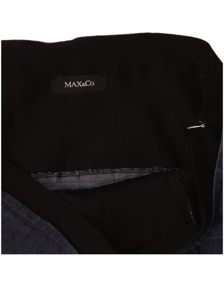 Max&Co. Damen-Schößchenrock, Größe L, W32, Marineblau, Viskose