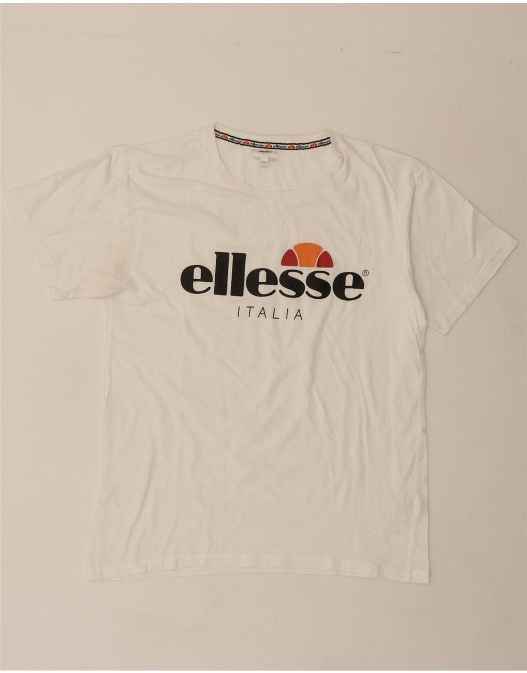 ELLESSE Mens Graphic T-Shirt Top Large White Cotton Vintage Ellesse and Second-Hand Ellesse from Messina Hembry 