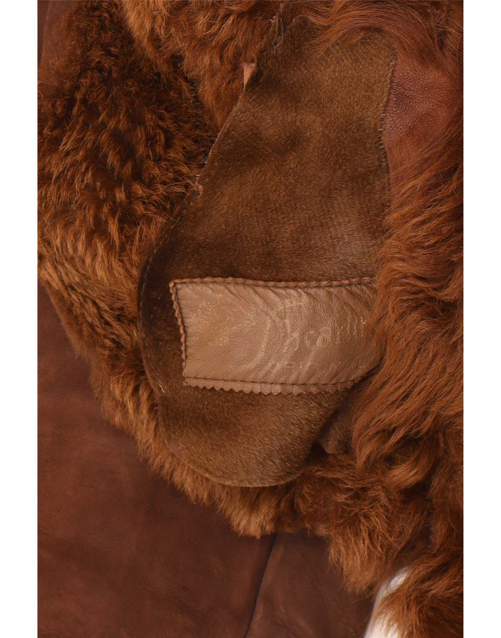 Vintage Damen Lammfellmantel UK 14 Mittelbraun