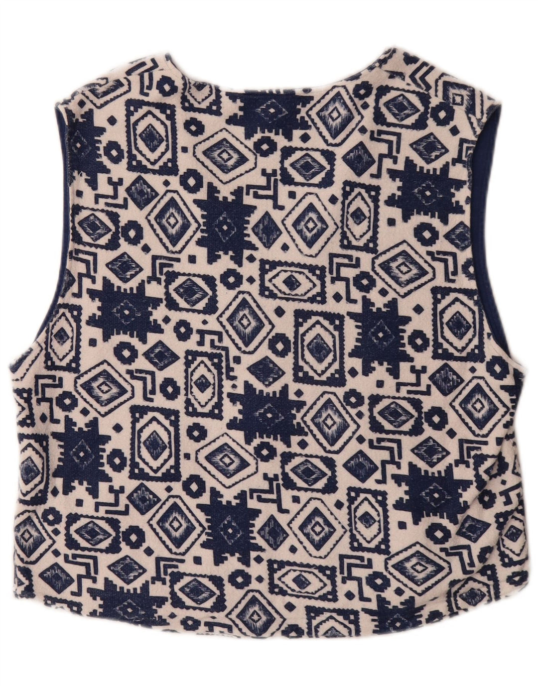 Trigema Damen Weste UK 14 Medium Navy Blue Geometrisch Baumwolle