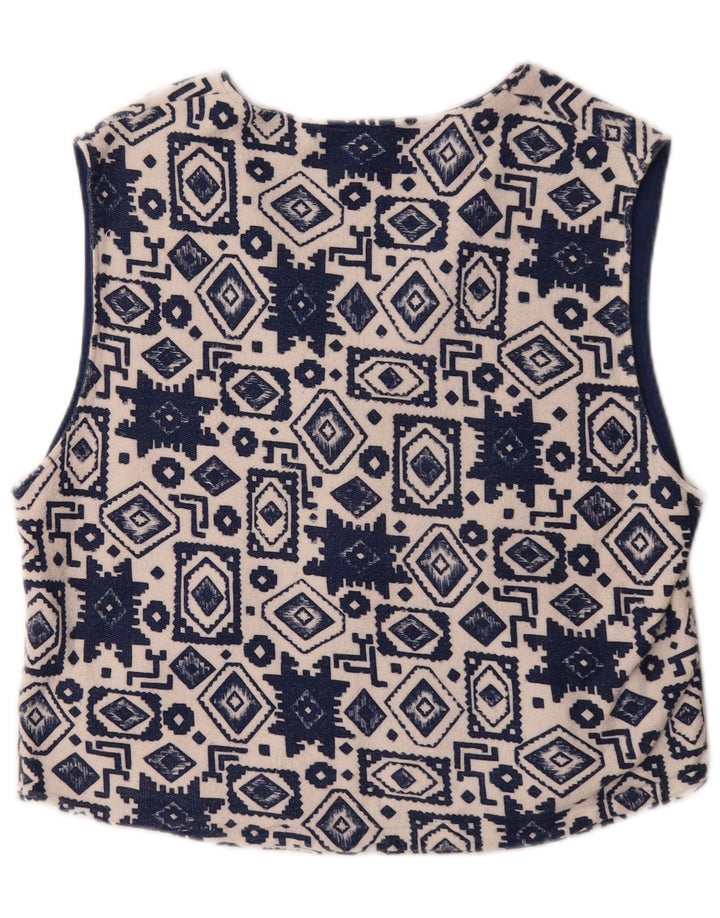 Trigema Damen Weste UK 14 Medium Navy Blue Geometrisch Baumwolle