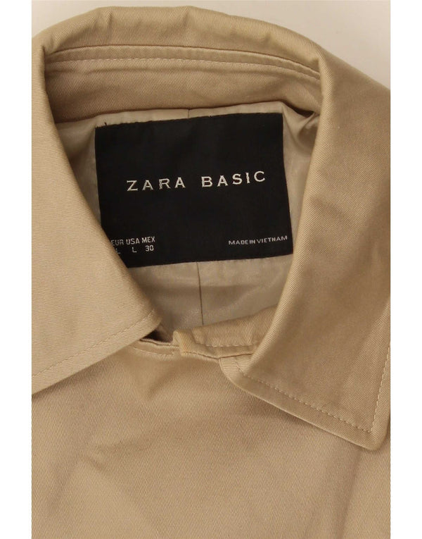 Zara Damen Kurzer Trenchcoat UK 14 Large Beige