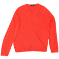 Marks & Spencer Herren Blue Harbor V-Ausschnitt Pullover Pullover Large Rot Acryl