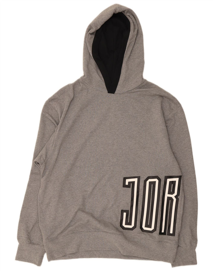 Jordan Herren-Kapuzenpullover mit Grafik, groß, graue Baumwolle