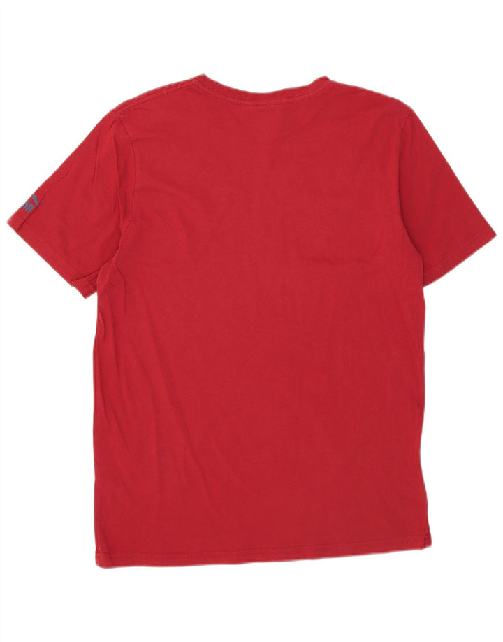 Puma Herren Grafik-T-Shirt-Oberteil aus mittelroter Baumwolle