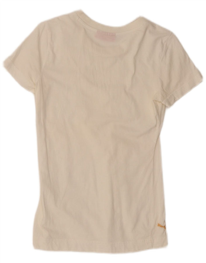 Puma Damen T-Shirt Top UK 10 Small Weiß