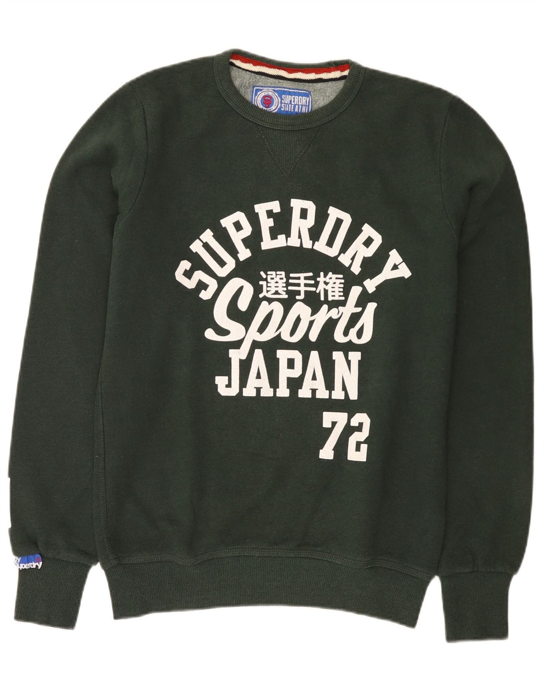 Superdry Herren Grafik-Sweatshirt-Pullover aus mittelgrüner Baumwolle
