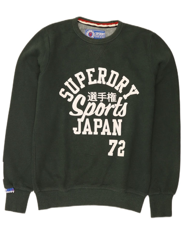 Superdry Herren Grafik-Sweatshirt-Pullover aus mittelgrüner Baumwolle