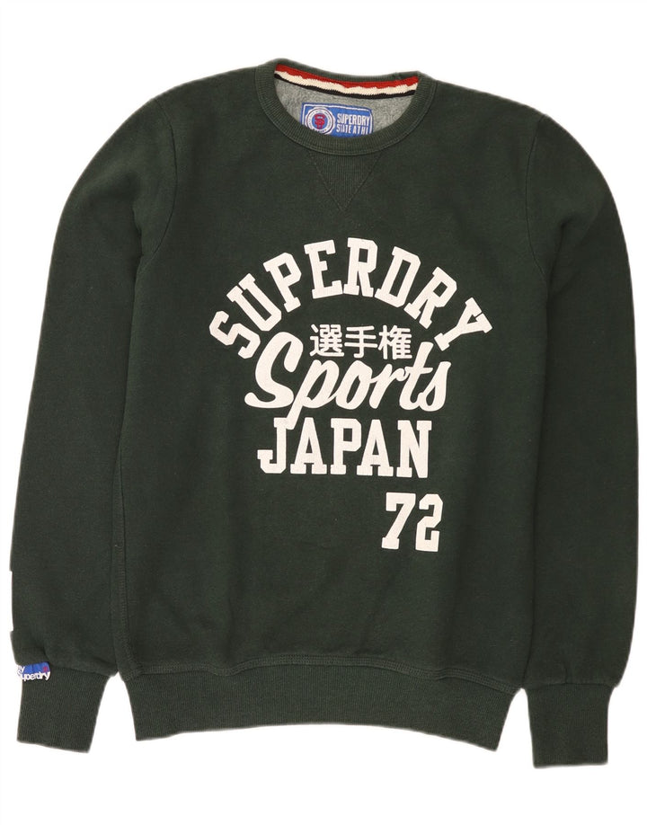 Superdry Herren Grafik-Sweatshirt-Pullover aus mittelgrüner Baumwolle