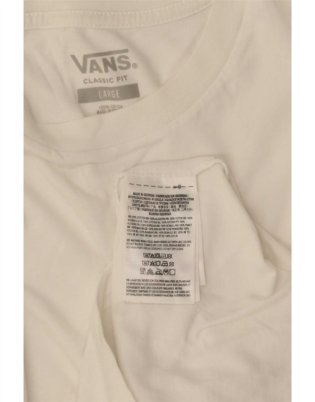 Vans Herren-Oberteil mit klassischer Passform, langärmelig, groß, aus weißer Baumwolle