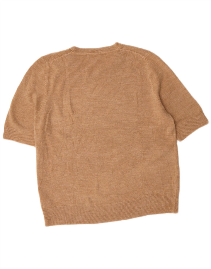 Marks & Spencer Damen Pullover mit Rundhalsausschnitt, UK 14, Größe L, Beige