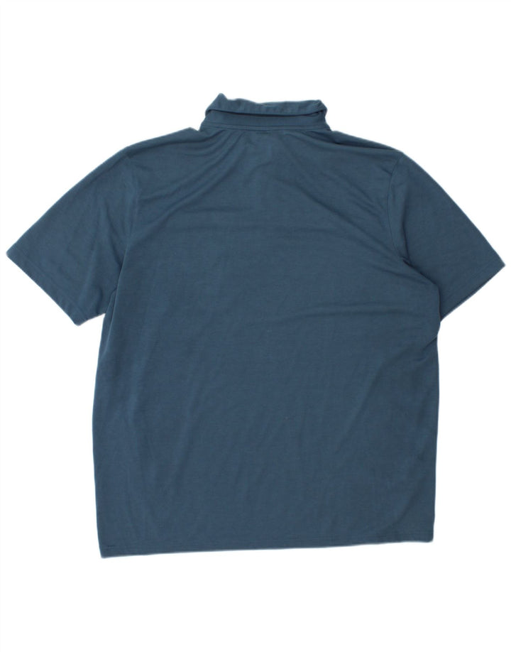 EDDIE BAUER Mens Polo Shirt Large Blue Polyester