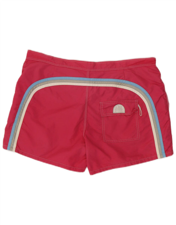 SUNDEK Herren-Badeshorts XL, rosa gestreiftes Nylon