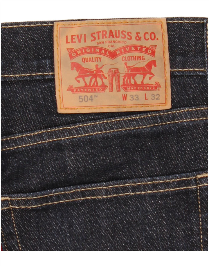 Levi's Damen 504 Straight Jeans W33 L32 Marineblau