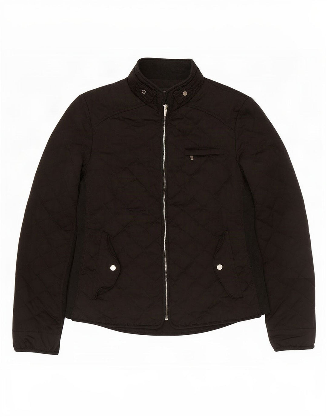 Zara Damen Steppjacke UK 12 Medium Schwarz Polyester