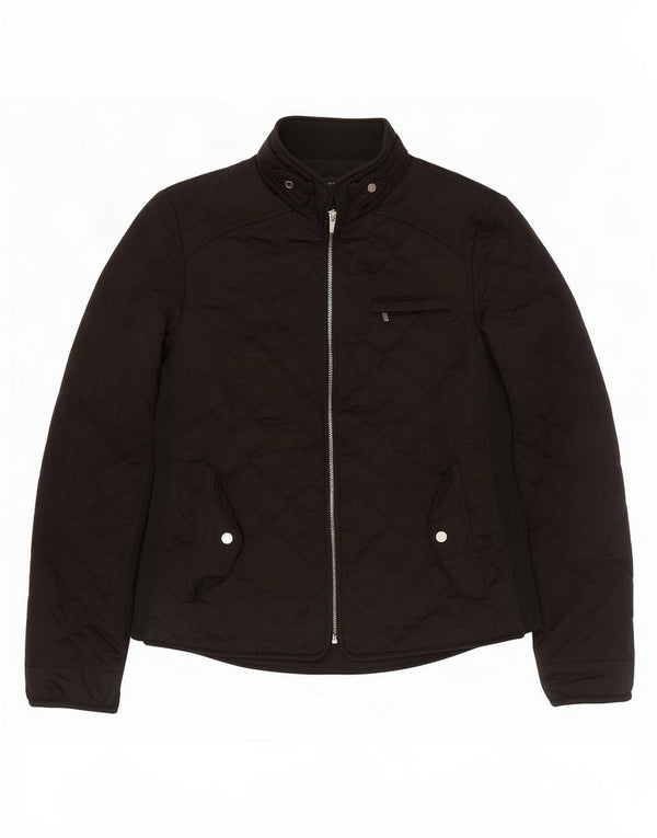 Zara Damen Steppjacke UK 12 Medium Schwarz Polyester