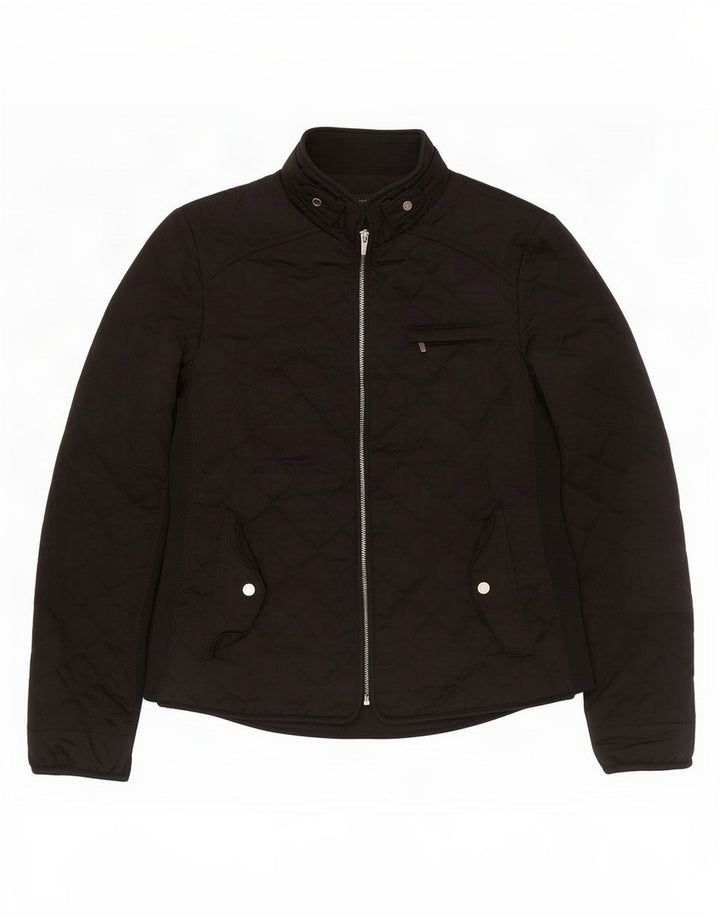 Zara Damen Steppjacke UK 12 Medium Schwarz Polyester