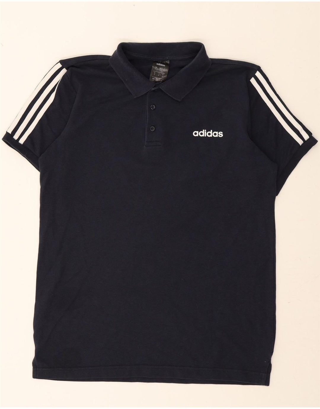 ADIDAS Mens Polo Shirt Medium Navy Blue Cotton Vintage Adidas and Second-Hand Adidas from Messina Hembry 