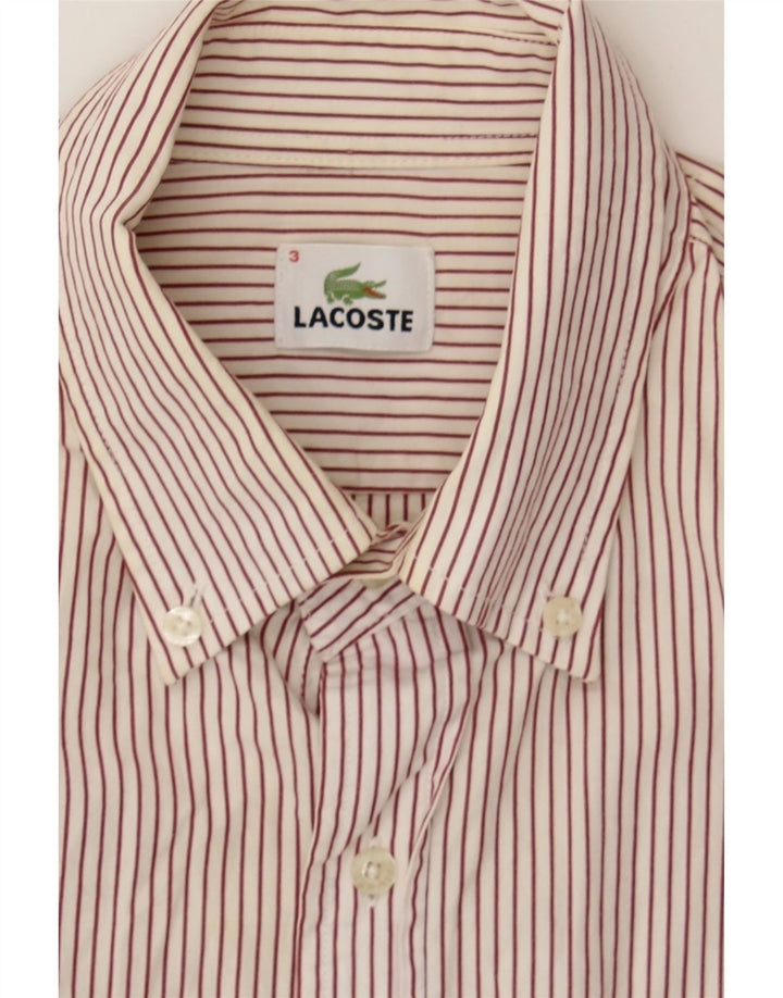 LACOSTE Mens Shirt Size 3 mall Maroon Pinstripe Cotton Vintage Lacoste and Second-Hand Lacoste from Messina Hembry 