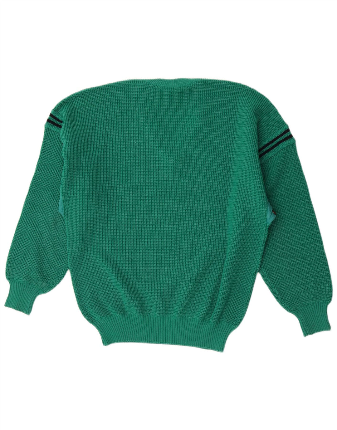 North Pole Herren-Pullover mit V-Ausschnitt, groß, grün gestreift, Wolle